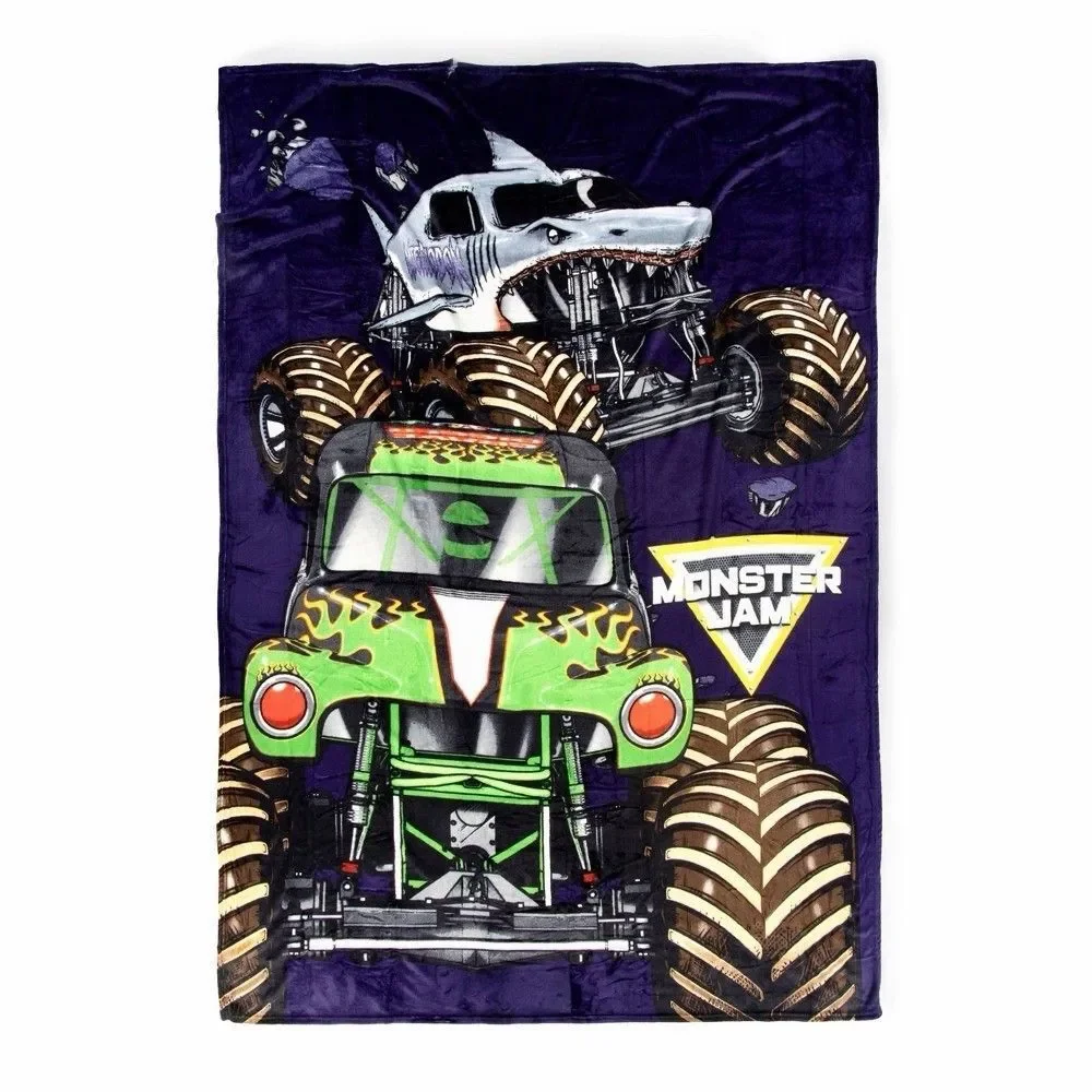 Monster Jam Twin Bed Blanket Kids Monster Truck Bedding New No Label